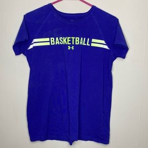 unisex navy basketball shirt under armour size XL youth basketball Heat Gear